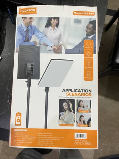(Set of 2) Plokama LIVE-P19 LED Video Light with Stand