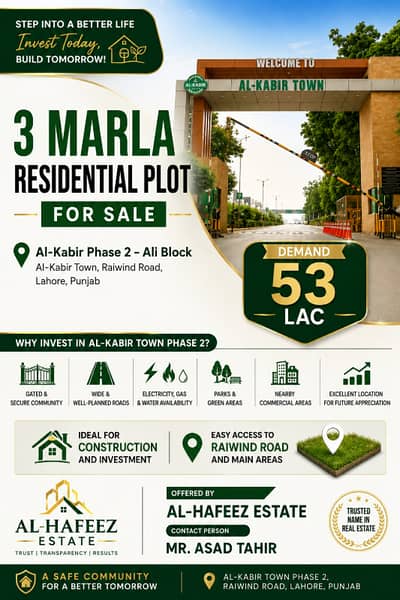 3 Marla Plot for Sale in Ali Block Prime Location