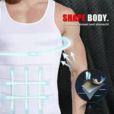 Slim N Lift Slimming Tummy Tucker Body Shaper Vest for Men Black,White
