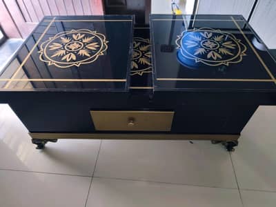 wooden Table With Glass Top 3×2