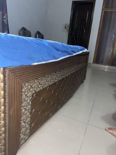 Wooden Bed with Side Tables – Excellent Condition