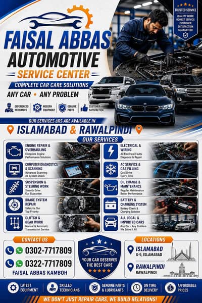 CAR MECHANICAL AUTOMATIC SERVICE CENTER ISLAMABAD
