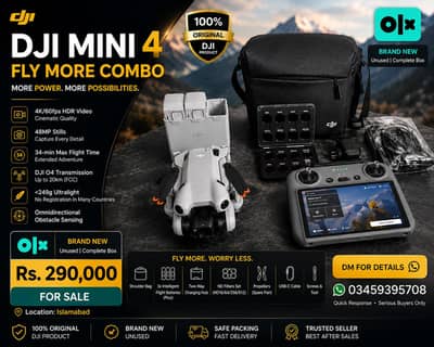 DJI Mini 4 pro fy More Combo –  New | 4K Camera Drone dji mini 3 Drone