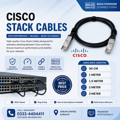 Cisco Stack Cable | 50CM to 3 Meter Available 0.5M / 1M / 3M Original