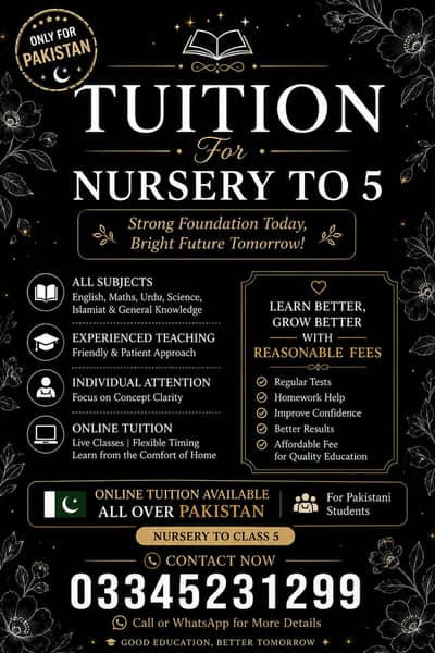 Online Tuition for Nursery to Class 5