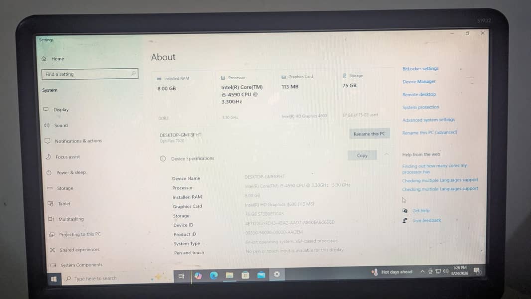Dell i5 4th generation Complete computer set working condition. 5