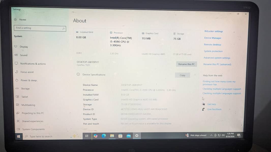 Dell i5 4th generation Complete computer set working condition. 6