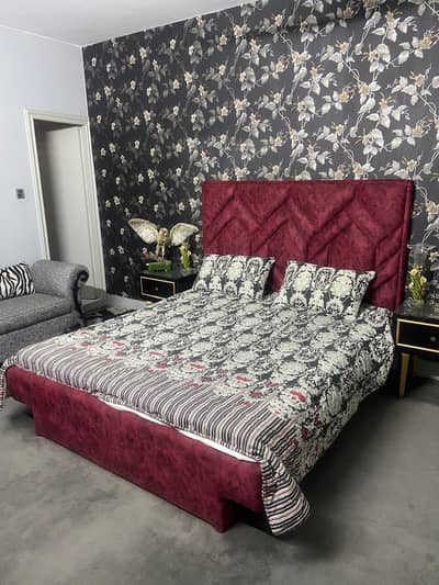 Luxury Unused Upholstered Wooden Bed Set + Sofa