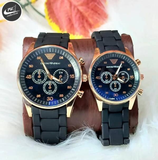 Couple Water - Resistant Chronograph watches Set. .