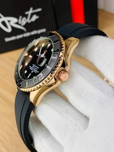 Men’s Multicolor Rubber Strap Chronograph Watch 