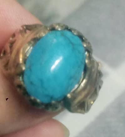 silver ring with original turquoise(feroza) Yemeni