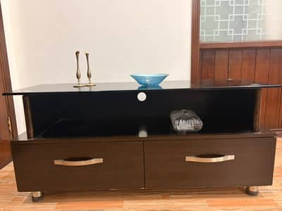 Wooden LED TV Rack | Console | Glass Top |  TV Rack - Modern Design