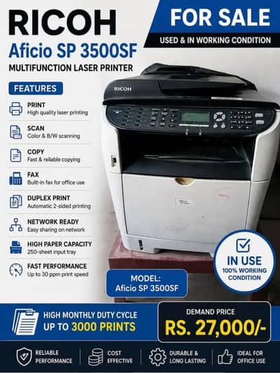 Ricoh Aficio SP 3500SF Printer for Sale