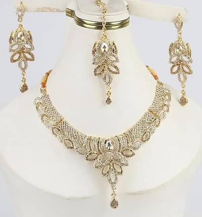 Golden Badam Patti Necklace Set for Women