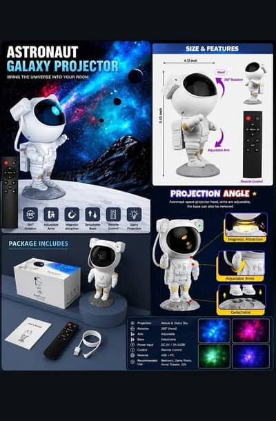 Astronaut projector with Bluetooth speaker