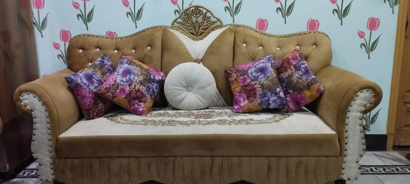 5 Seater Luxury Velvet Sofa Set with Cushions 0
