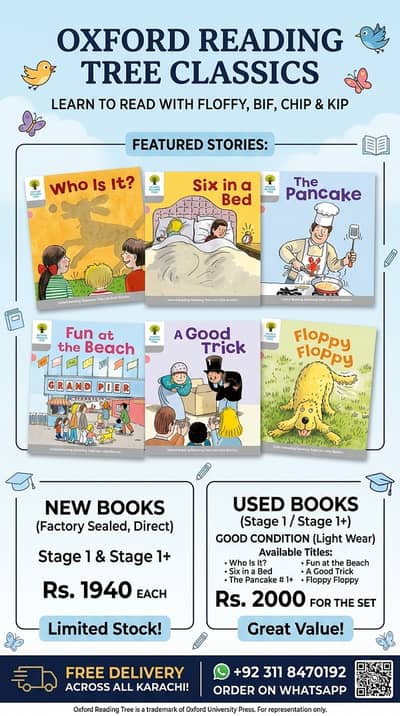 Oxford Reading Tree Books (Stage 1 & 1+) - Brand New & Used Set | Fre
