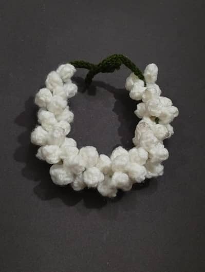handmade motiya crochet gajra