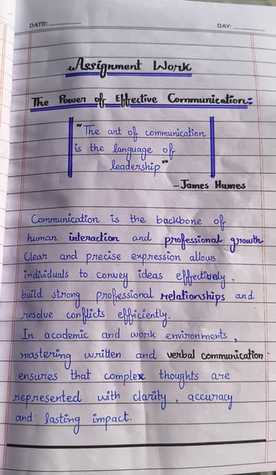 Neat Handwritten Assignment & Notes Writing Service