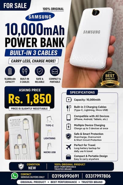 Samsung powerbank 10 thousand mah