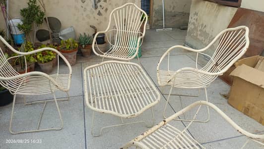 Premium Iron Dining Table Set with 6 Chairs | 9/10 Condition