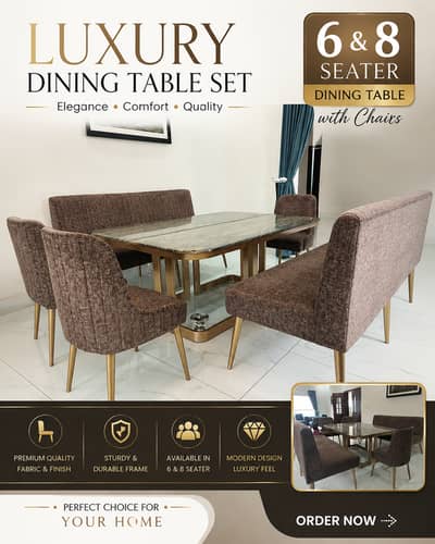 Dining table - 6 & 8 seater dining table with chairs - Luxury Dining