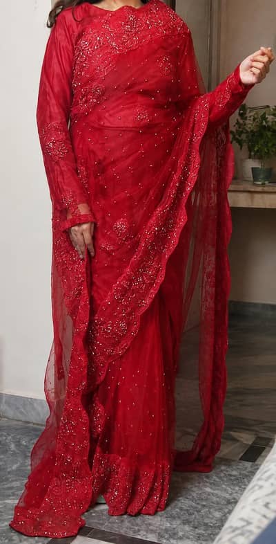 cutdana work saree