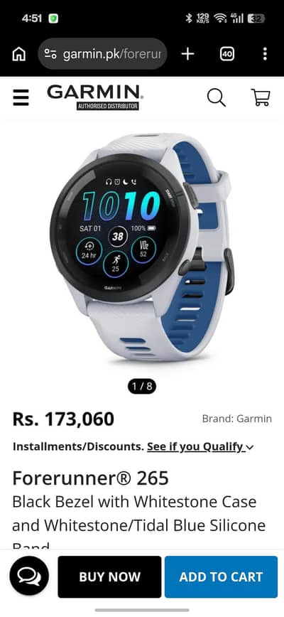 Garmin Forerunner 265 Music Brand New