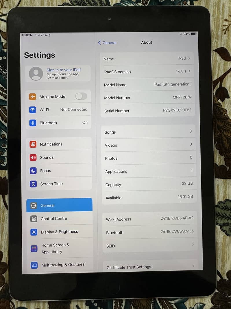 Ipad 6th generation 0