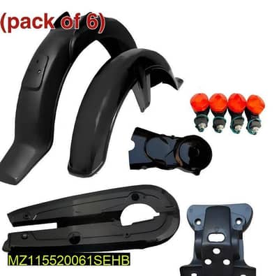 Premium Bike Accessories Kit Black ABS 7-piece set
