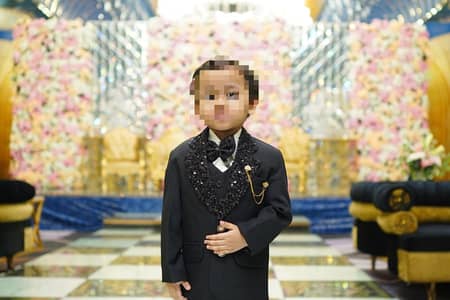 Kids Black Man Coat with Shoes | Stylish Party Wear Suit