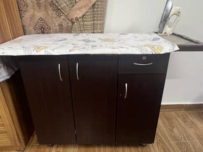 Wooden Office Storage Cabinet with Ironing Table