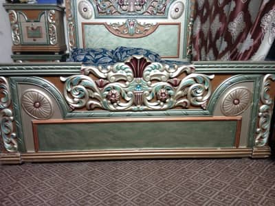King bed set with two side table and dressing table with mattress