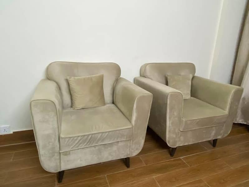 Slightly used Sofa set with Table 1