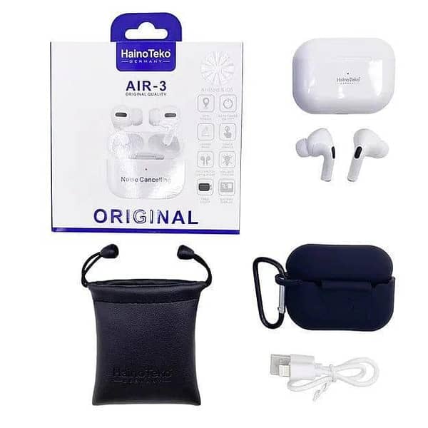 Original Haino Teko (Germany) Air-5 True Wireless Earbuds | Active Noise Cancellation TWS Ear ponds | Bluetooth 5.2 Headset with Free Silicon Cover - Special Deal