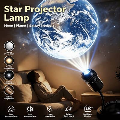Star Projector Lamp | Galaxy, Moon & Nebula Night Light