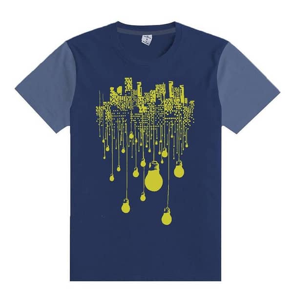 Branded Contrast Sleeves Exclusive Printed Tee Shirt