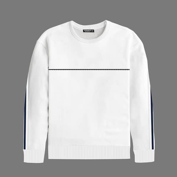 HG Elegant Combo Terry Sweat Shirt - White