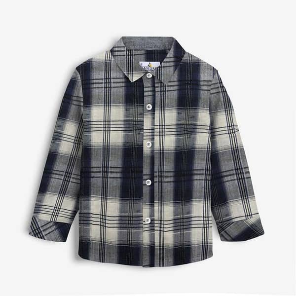 Contrast Check Boy's Casual Shirt