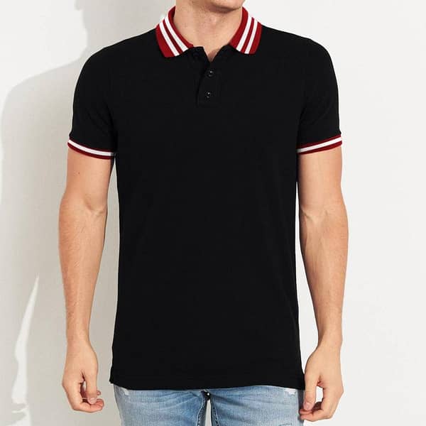 Executive Black Tipping Polo Shirt