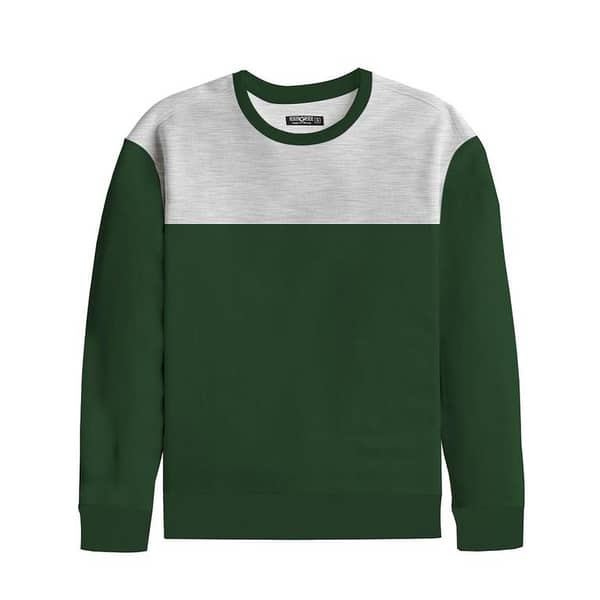 HG Combo Panel Fleece Sweat Shirt - Light Gray