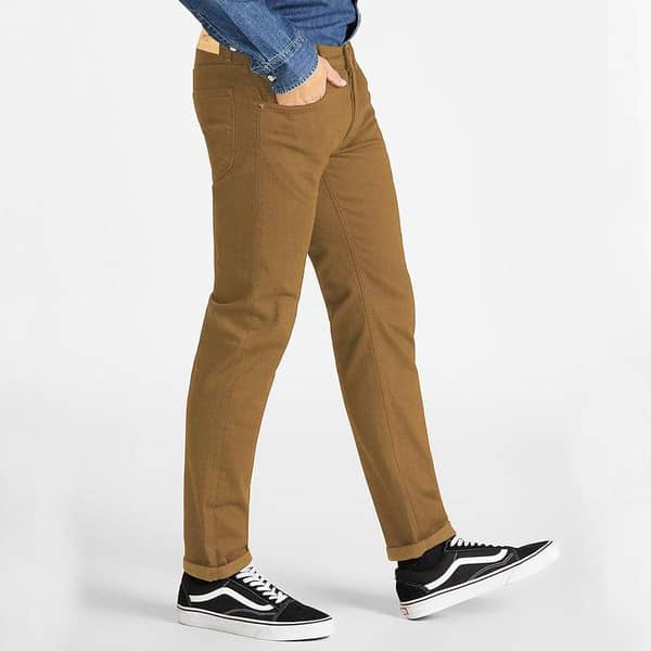 Stretchy & Narrow Men Brawn Cotton Jeans