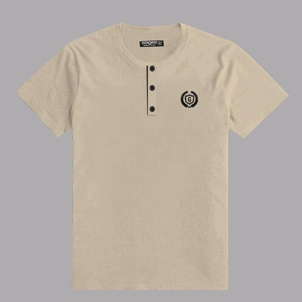 HG SIGNATURE EMB HENLEY TEE - SKIN