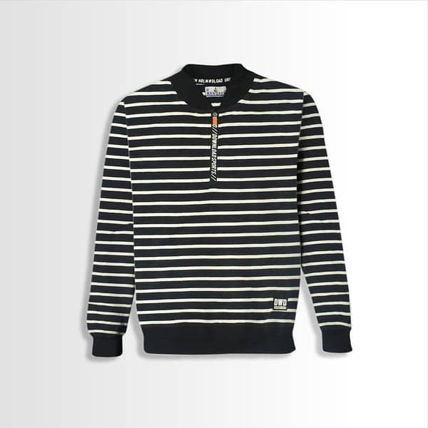 Black & White Strapped Sweat Shirt