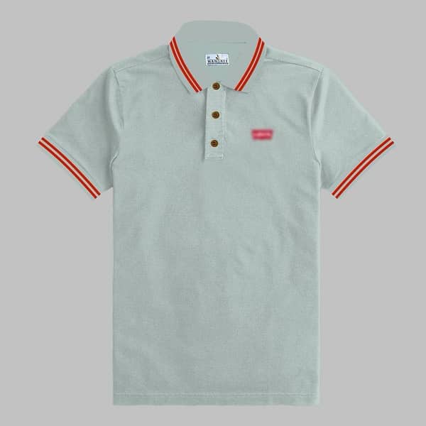 Men's Tipping Collar Classy Polo Shirt | Sky Gray