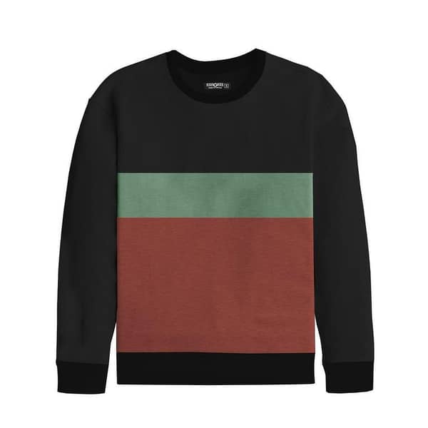 HG Three Panel Fashion Sweat Shirt - Baltic Sea/Congo Brown