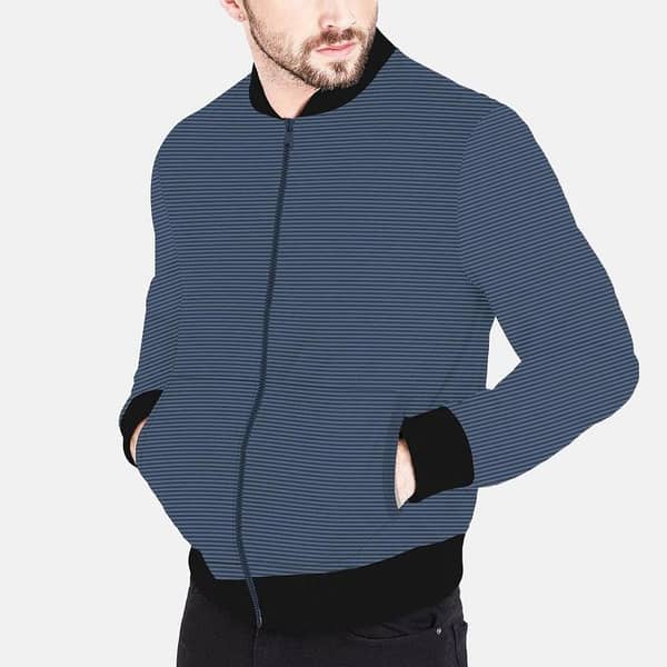 COZY FLEECE YARN DYED BOMBER ZIPPER JACKET