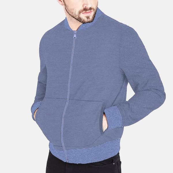 COZY FLEECE YARN DYED BOMBER ZIPPER JACKET