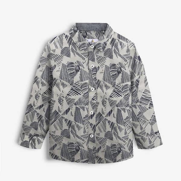 Printed Off White Boy's Casual Shirt