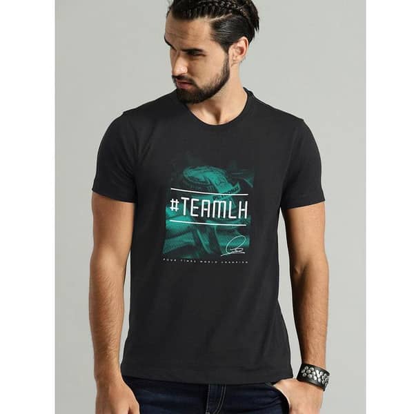MERCEDZ #TEAMLH PRINTED BLACK T SHIRT